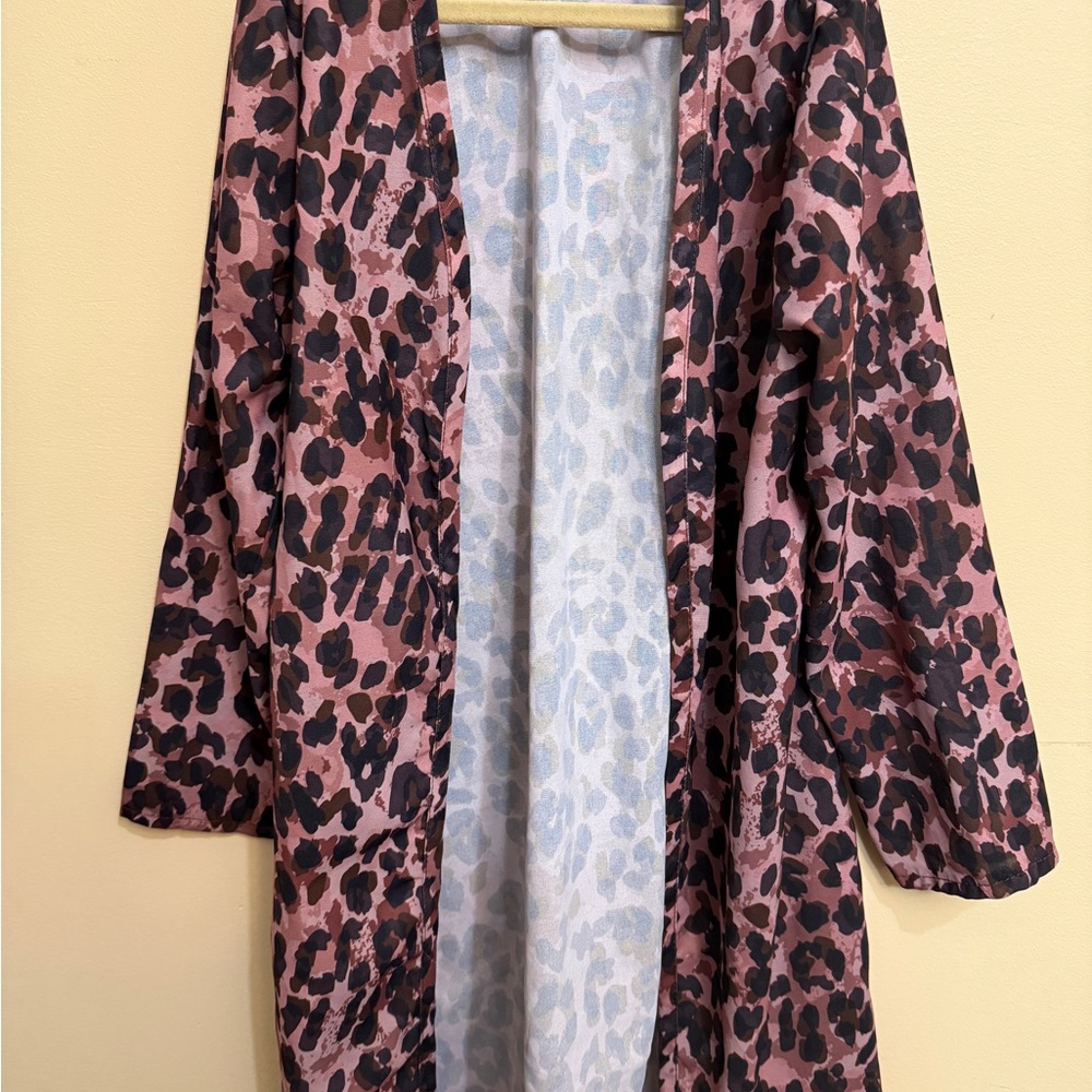 Leopard Print Kimono Robe